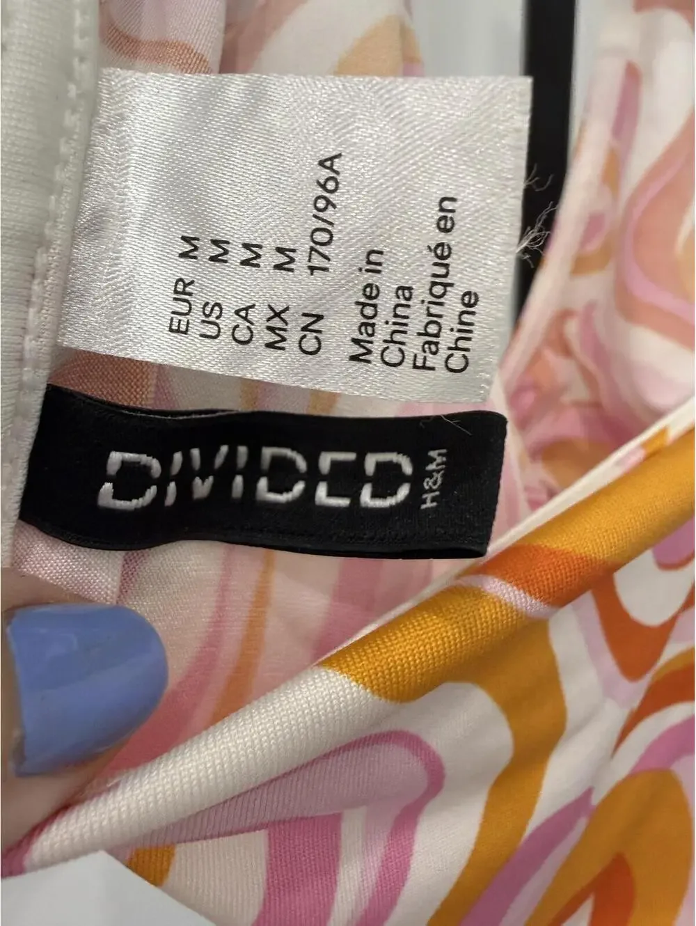 H&M Divided Women's Crop Top with Retro Swirl Pattern, Size M - Picture 4 of 5